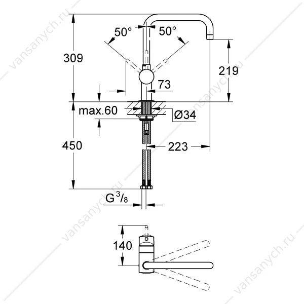GROHE. Смеситель для мойки Minta, 32488000
