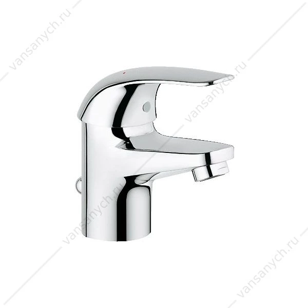GROHE. Смеситель для раковины Euroeco, гибкая подводка, донный клапан, 23262000