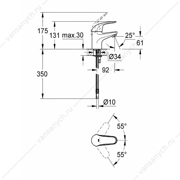 GROHE. Смеситель для раковины Euroeco, 32734000