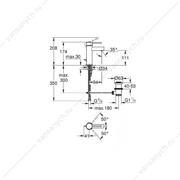 GROHE. Смеситель для раковины Essence+, S-Size, со сливным гарнитуром, 32898001