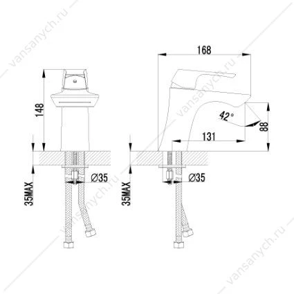 Смеситель Lemark Unit LM4546C для раковины с каскадным изливом