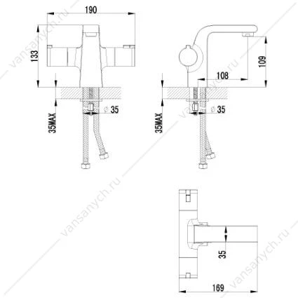 Термостат Lemark Yeti LM7836C для раковины
