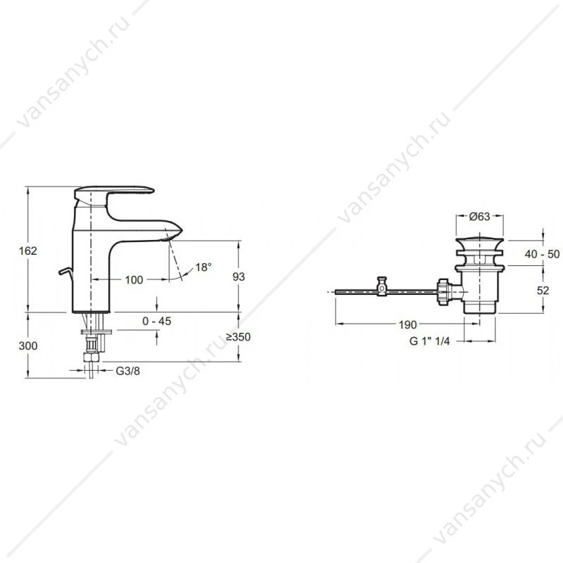 Смеситель для раковины Comfort size KUMIN E98827-CP