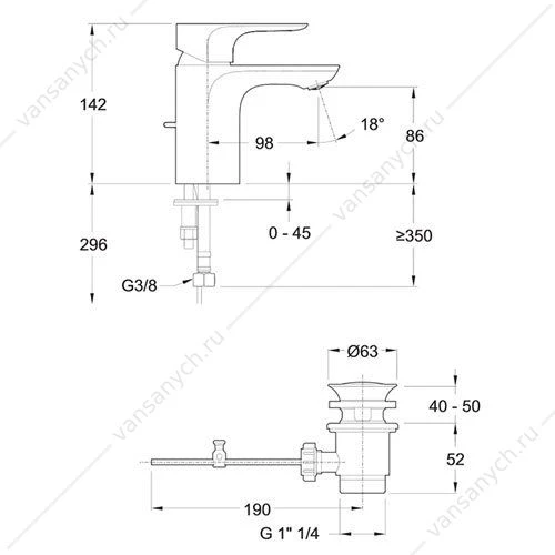 Смеситель для раковины ALEO E72275-CP