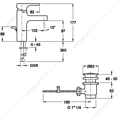Смеситель для раковины STRAYT E37327-CP