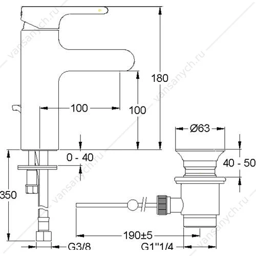 Смеситель для раковины SINGULIER E10860-CP