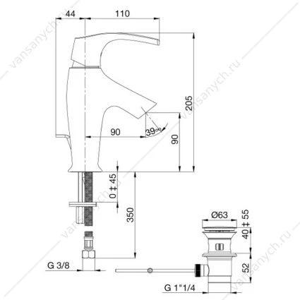 Смеситель для раковины SYMBOL E72680-CP
