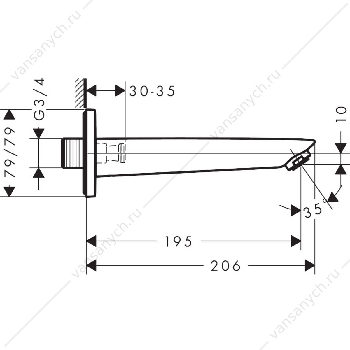 Излив для ванны Hansgrohe Logis 71410000