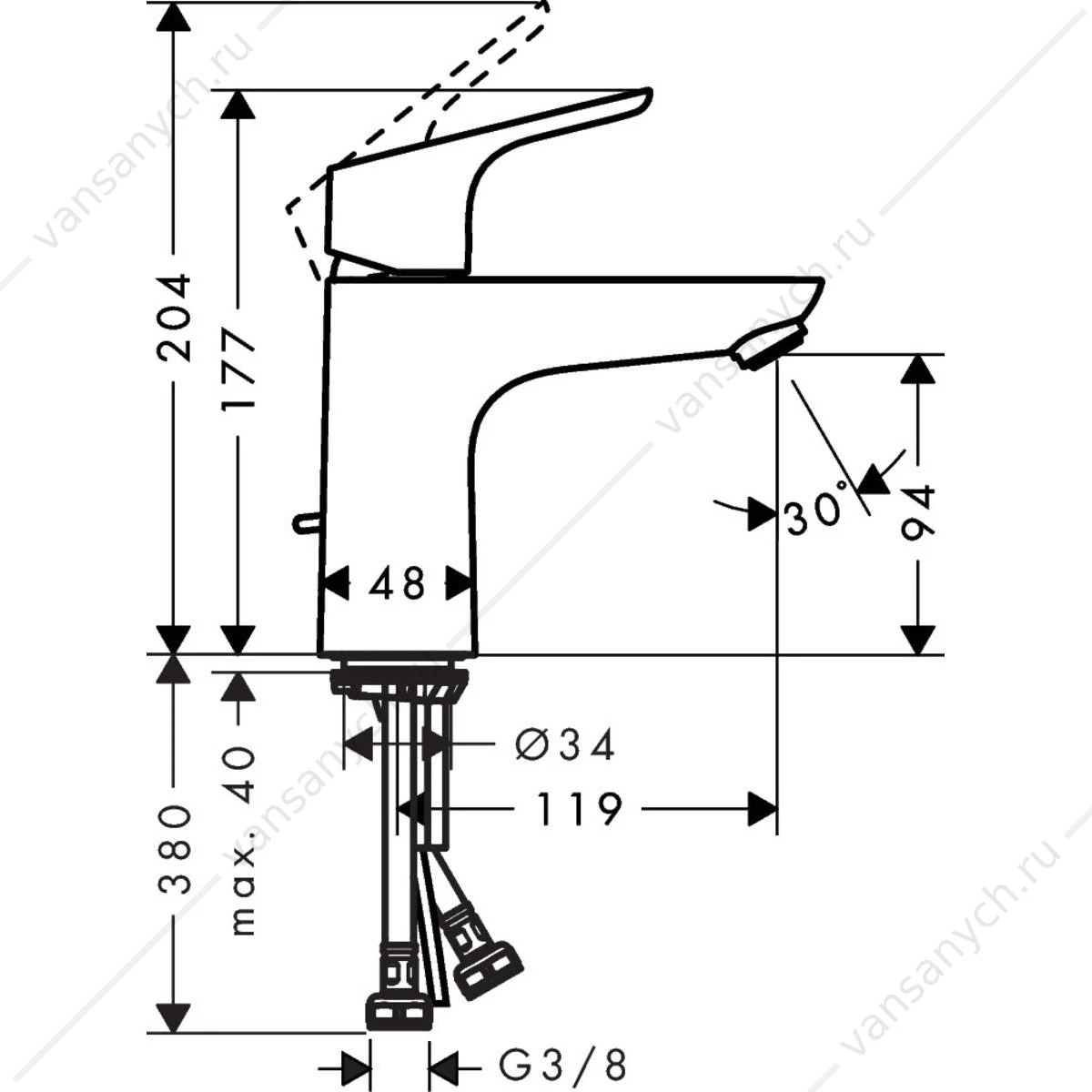 Смеситель  для раковины Hansgrohe Focus 100 мм 31607000