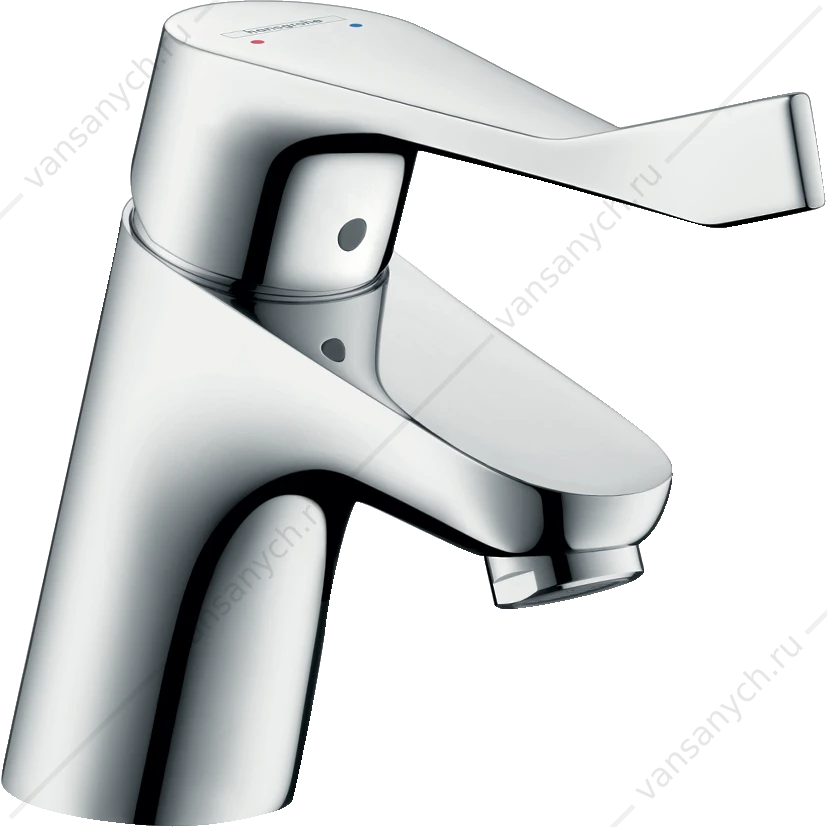 Смеситель для раковины Hansgrohe Focus 70 с длинной рукояткой и сливным гарнитуром