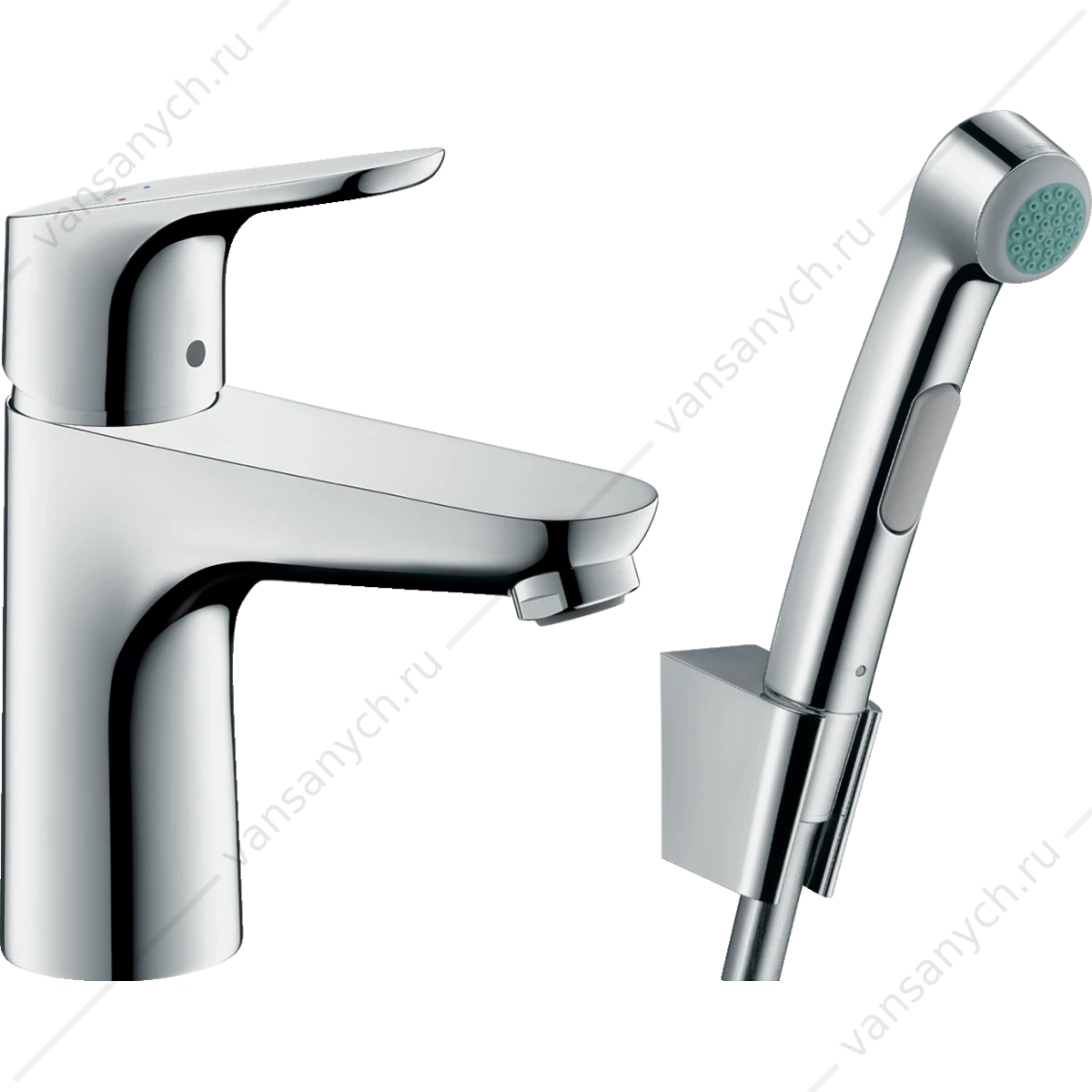Смеситель для раковины Hansgrohe Focus 100 мм с гигиеническим душем для биде