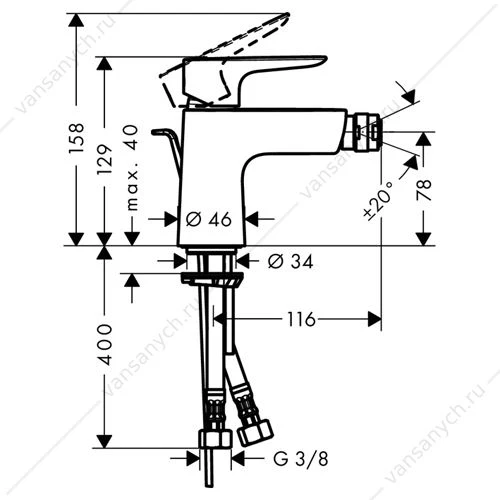 Смеситель для биде Hansgrohe Talis E 71720000