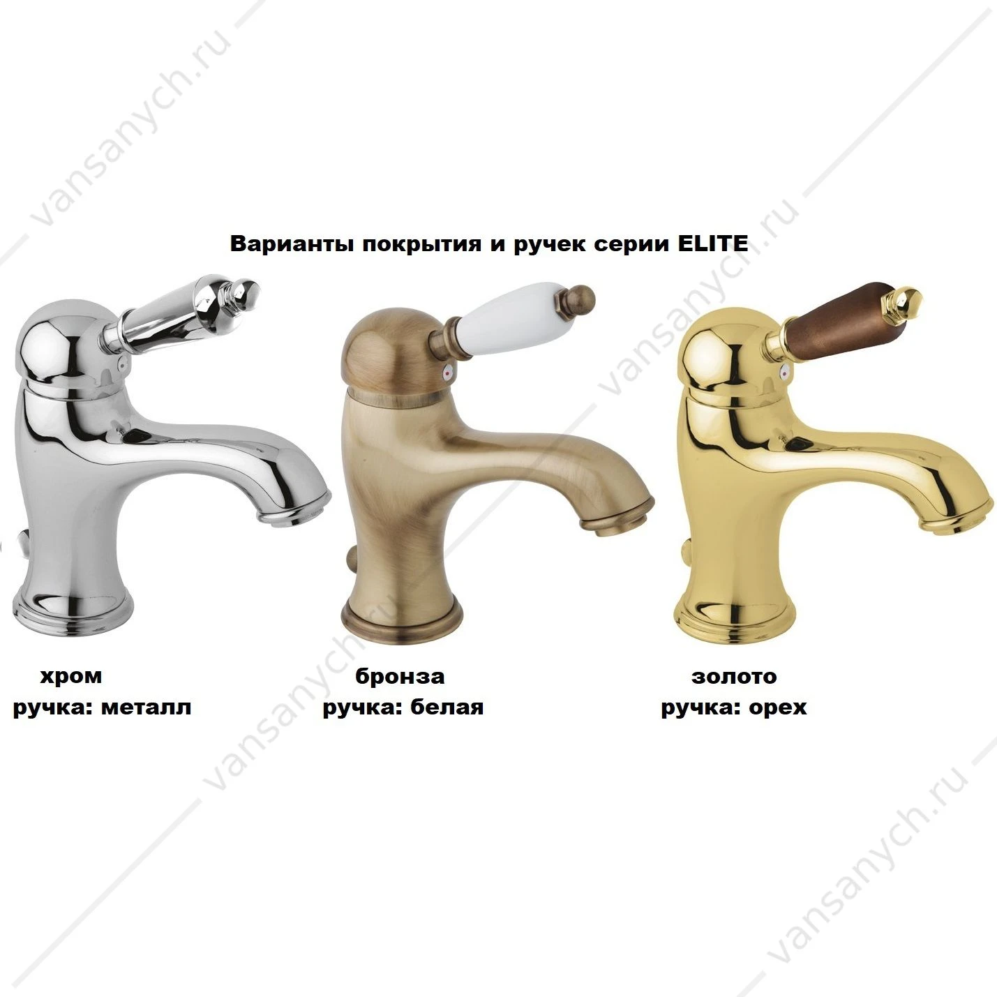 Смеситель на биде CEZARES ELITE-BSM2 золото 24 карат ручка золото