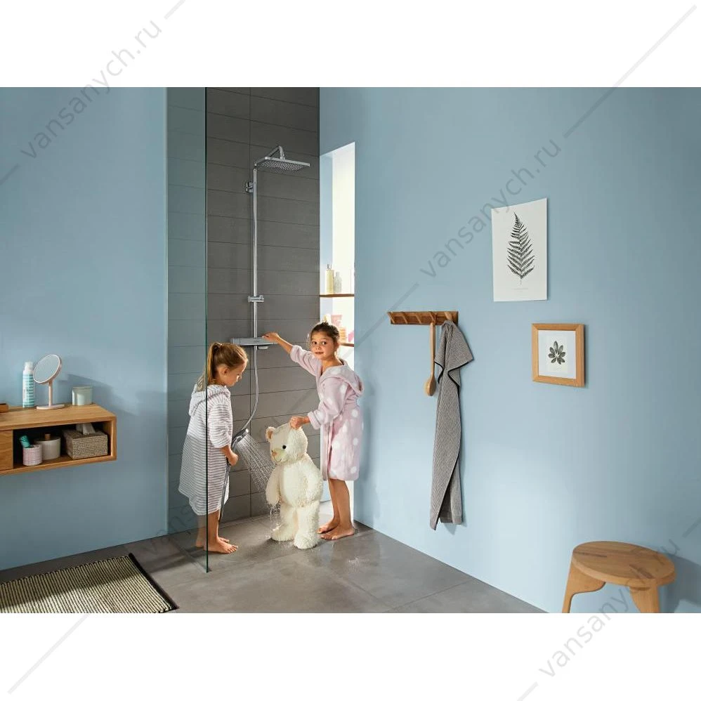Душевая система с термостатом и тропическим душем Hansgrohe Croma E Showerpipe 280 1jet 27630000