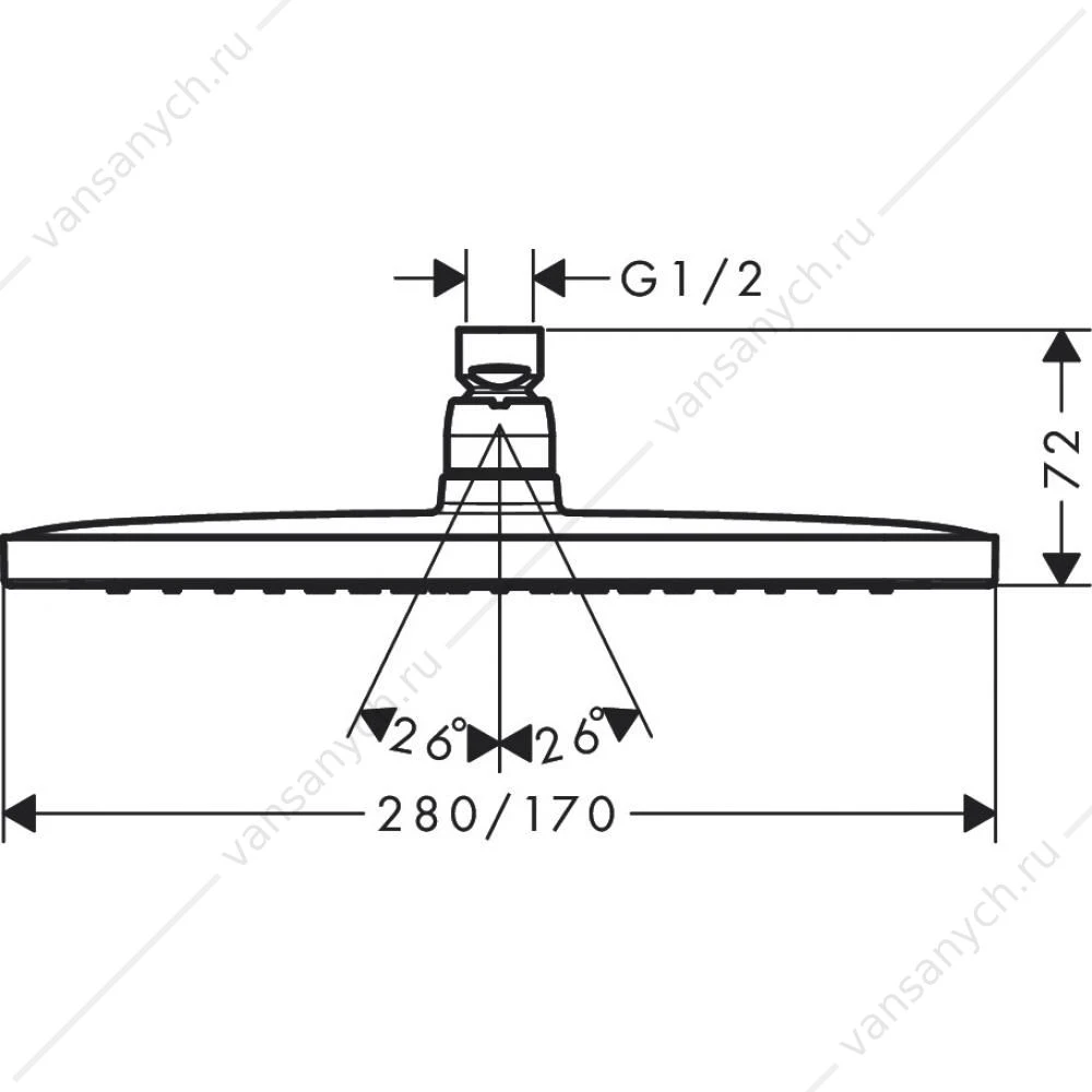 26257000 Hansgrohe Croma E 280 1 jet верхний душ