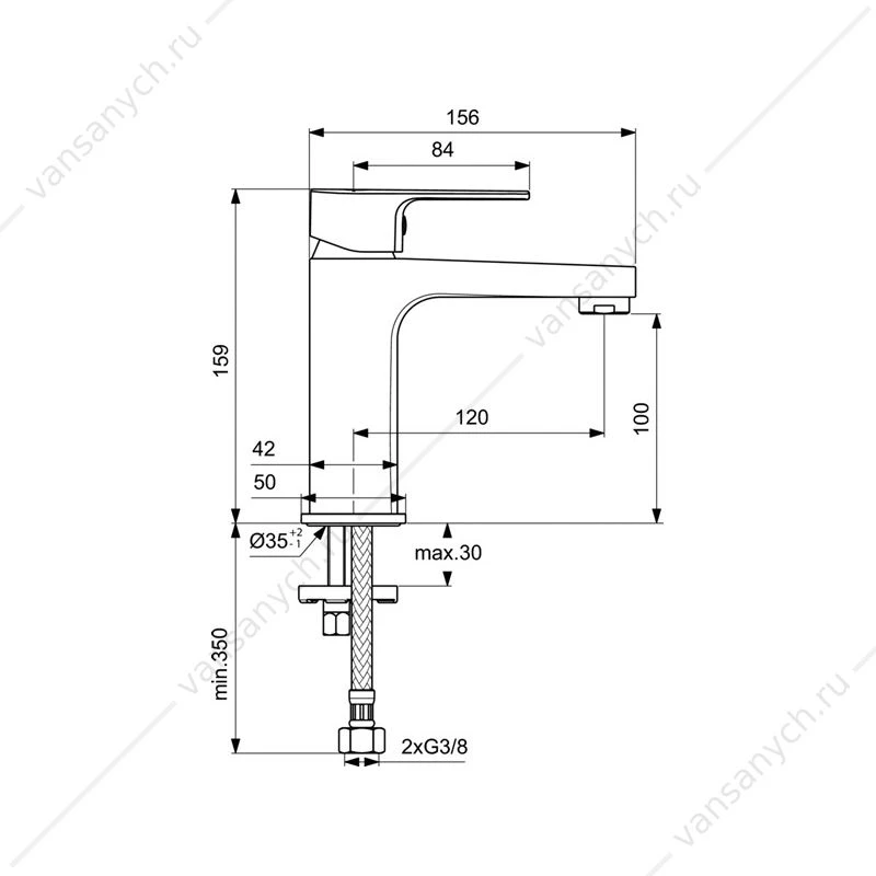 Смеситель для умывальника Ideal Standard CERAFINE D без дон. клапана BC553AA