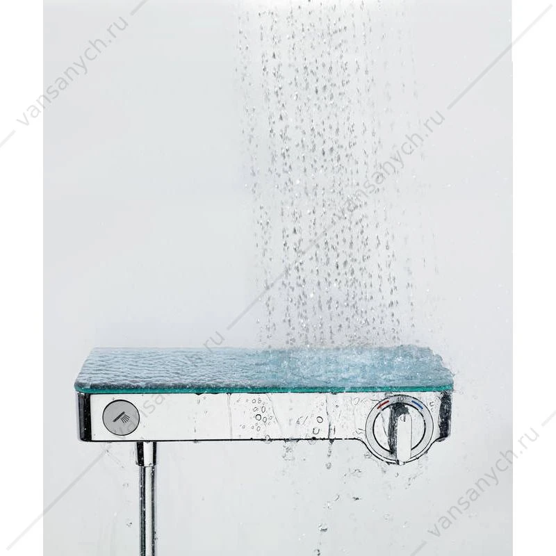 Смеситель термостат для душа HANSGROHE Ecostat Select с кнопками упр белый/хром 13171400