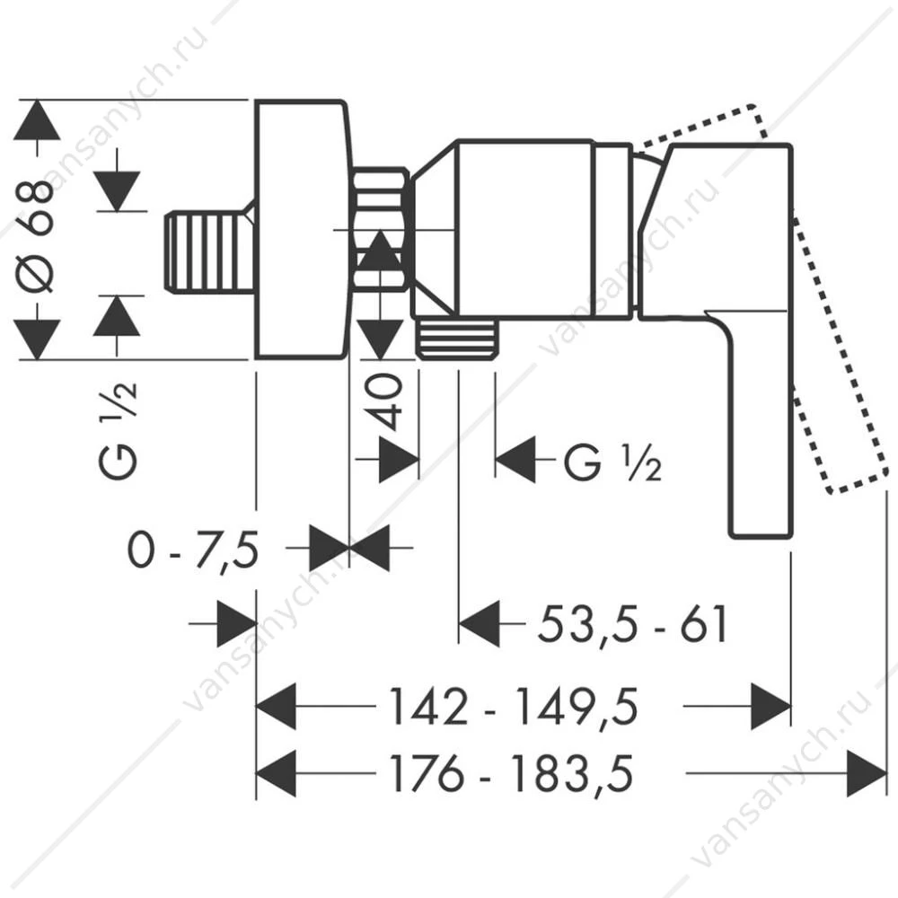 Смеситель для душа HANSGROHE Metris S 31660000