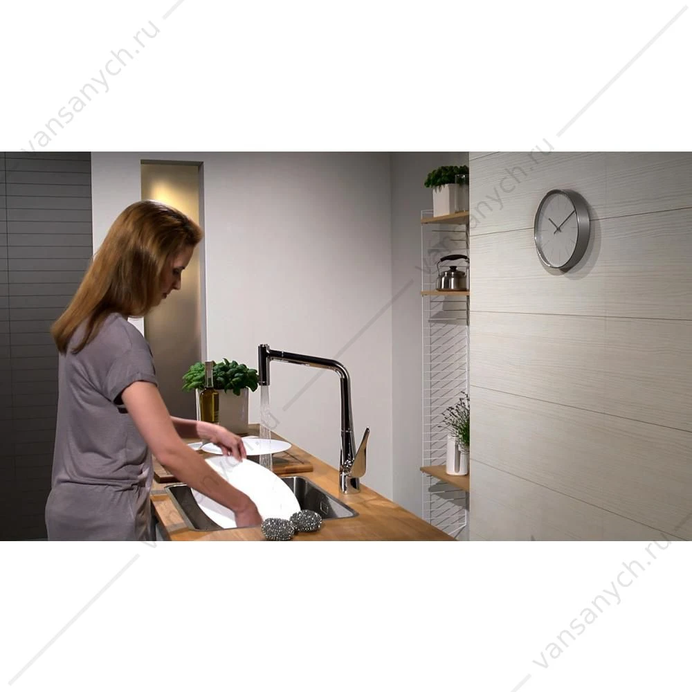 Смеситель для  кухни HANSGROHE Metris  с выдвижным изливом 14820000