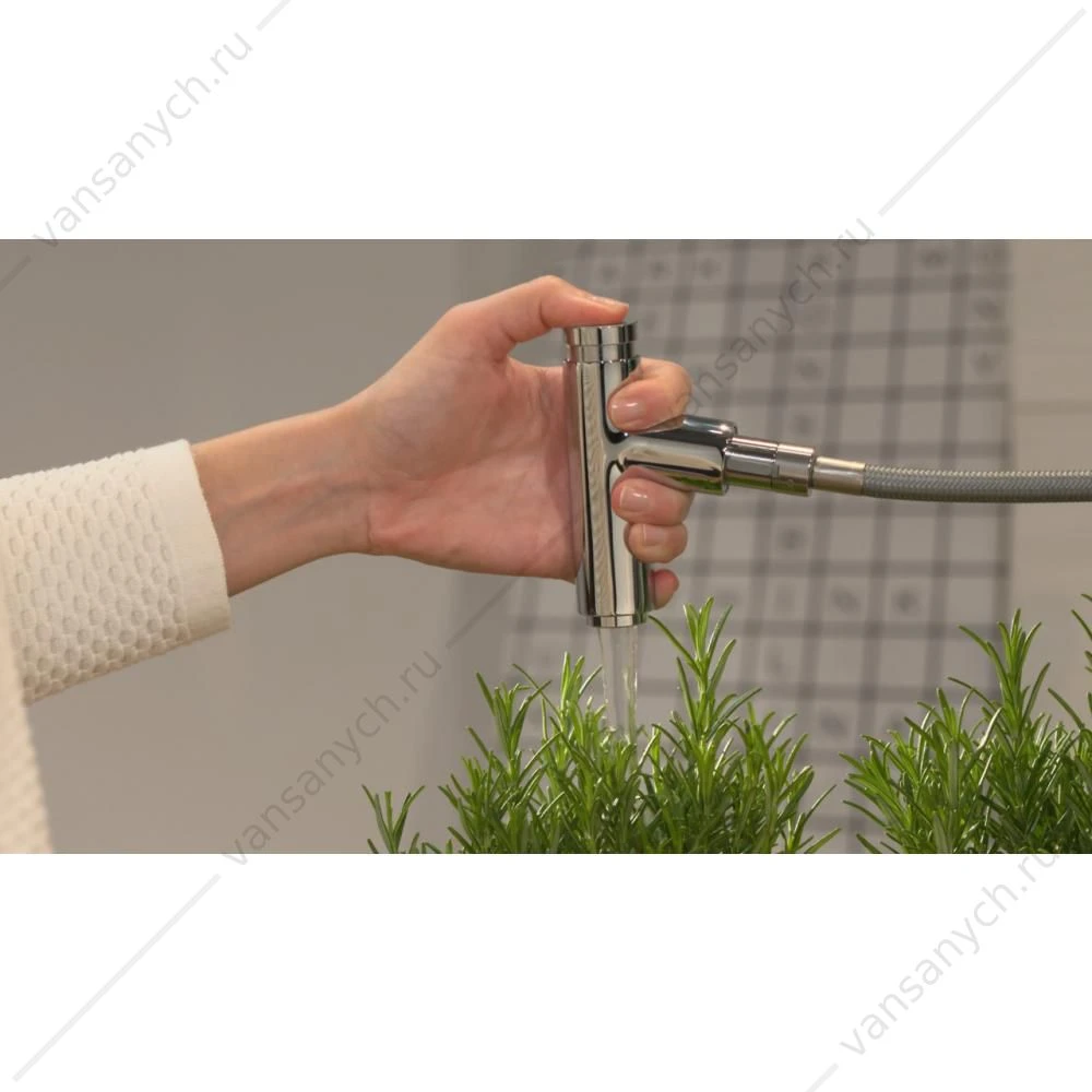 Смеситель для  кухни HANSGROHE Metris  с выдвижным изливом 14820000