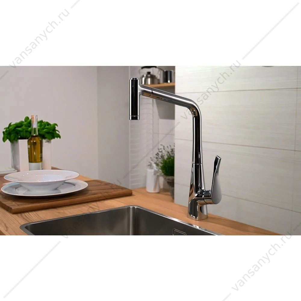 Смеситель для  кухни HANSGROHE Metris  с выдвижным изливом 14820800