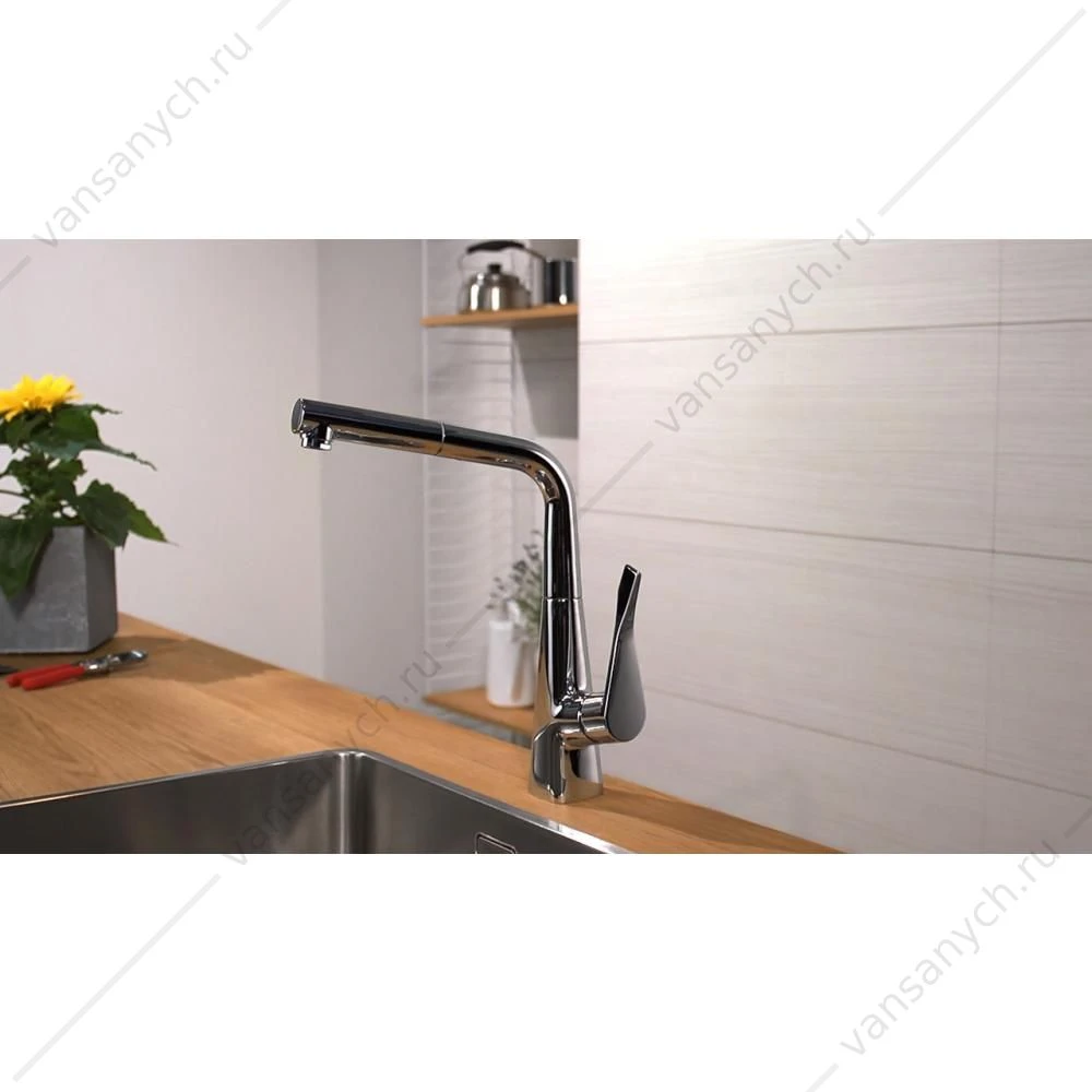 Смеситель для  кухни HANSGROHE Metris  с выдвижным изливом 14821000