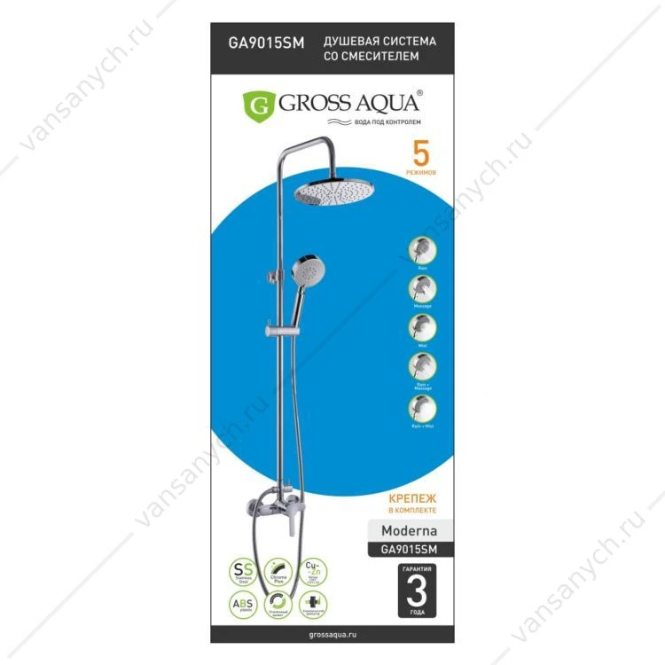 Душевая система GROSS AQUA со смесителем Moderna GA9015SM