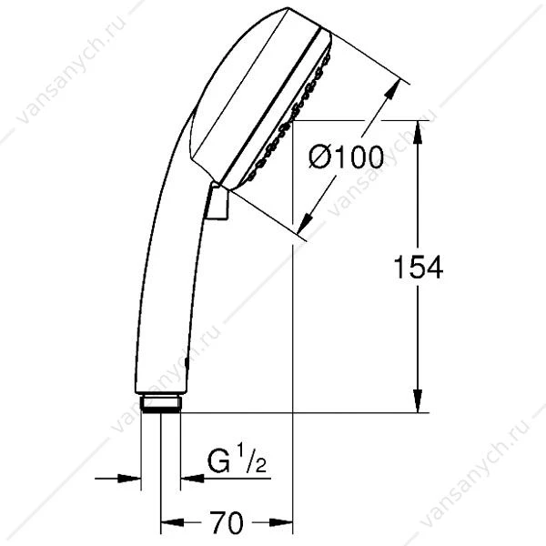 GROHE. Душ ручной Tempesta New Cosmopolitan 100 II, 27571002