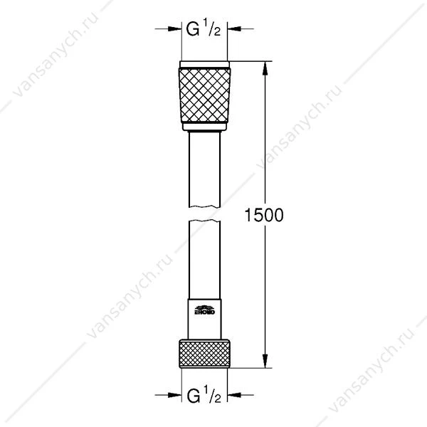 Шланг душевой Relexaflex,1500 мм, гладкий, 28151001