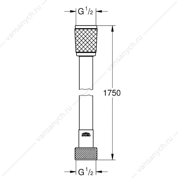 Шланг душевой Relexaflex, 1750 мм, гладкий, (блистер. упаковка), 28154001