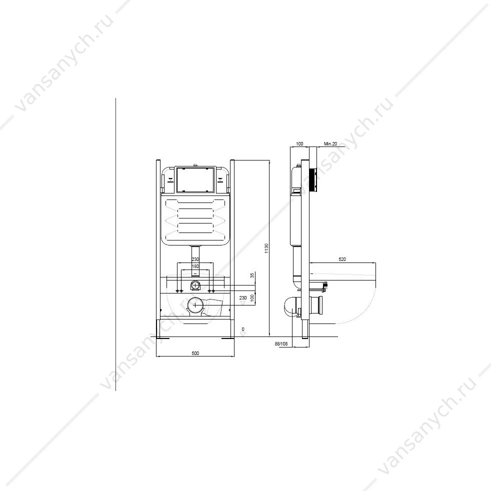 Инсталляция для унитаза Aquatek ECO Standart 50,  INS-0000014