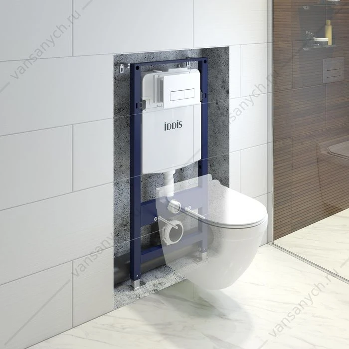 Инсталляция с кнопкой смыва IDDIS Optima Home, кнопка белая, OPH0000i32K