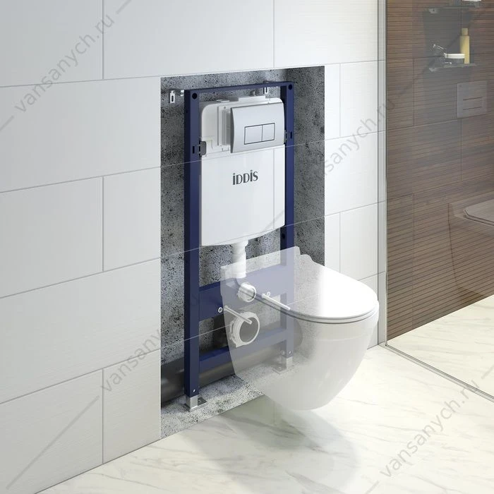 Инсталляция с кнопкой смыва IDDIS Optima Home, кнопка хром, OPH00GCi32K