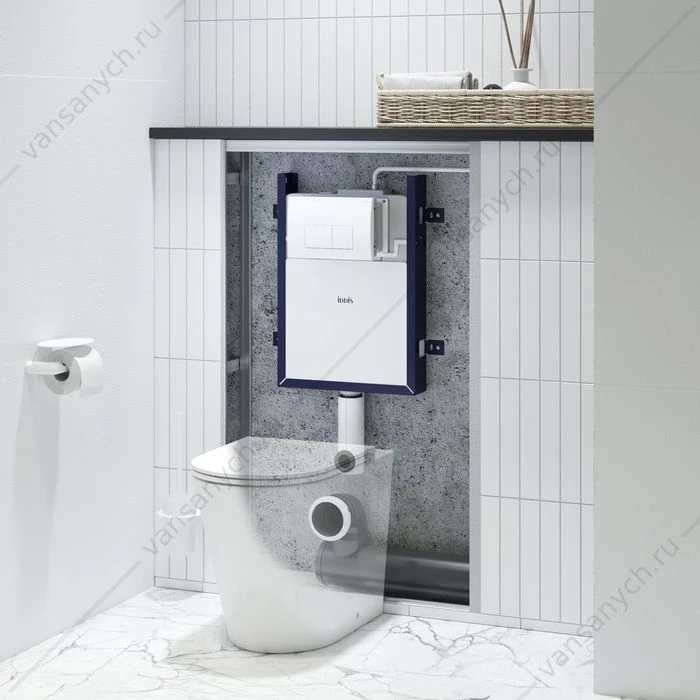 Бачок скрытого монтажа с кнопкой смыва белая, IDDIS Optima Home, OPH0W0Ci32K