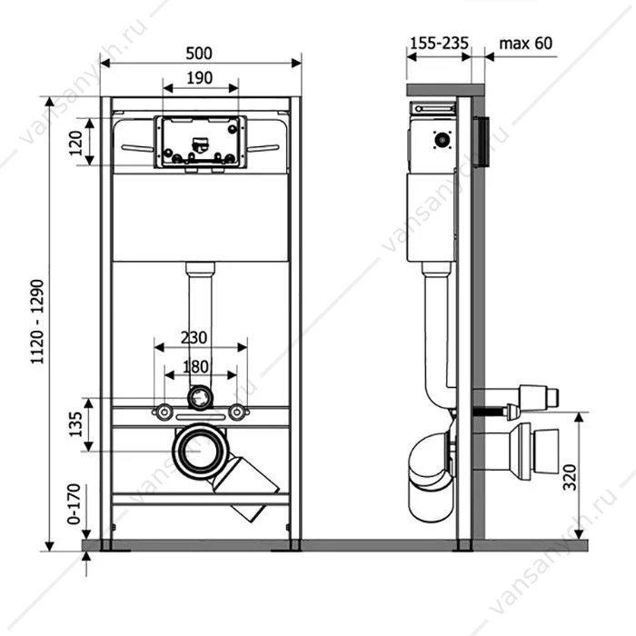 Инсталляция для унитаза VECONI FRAME500