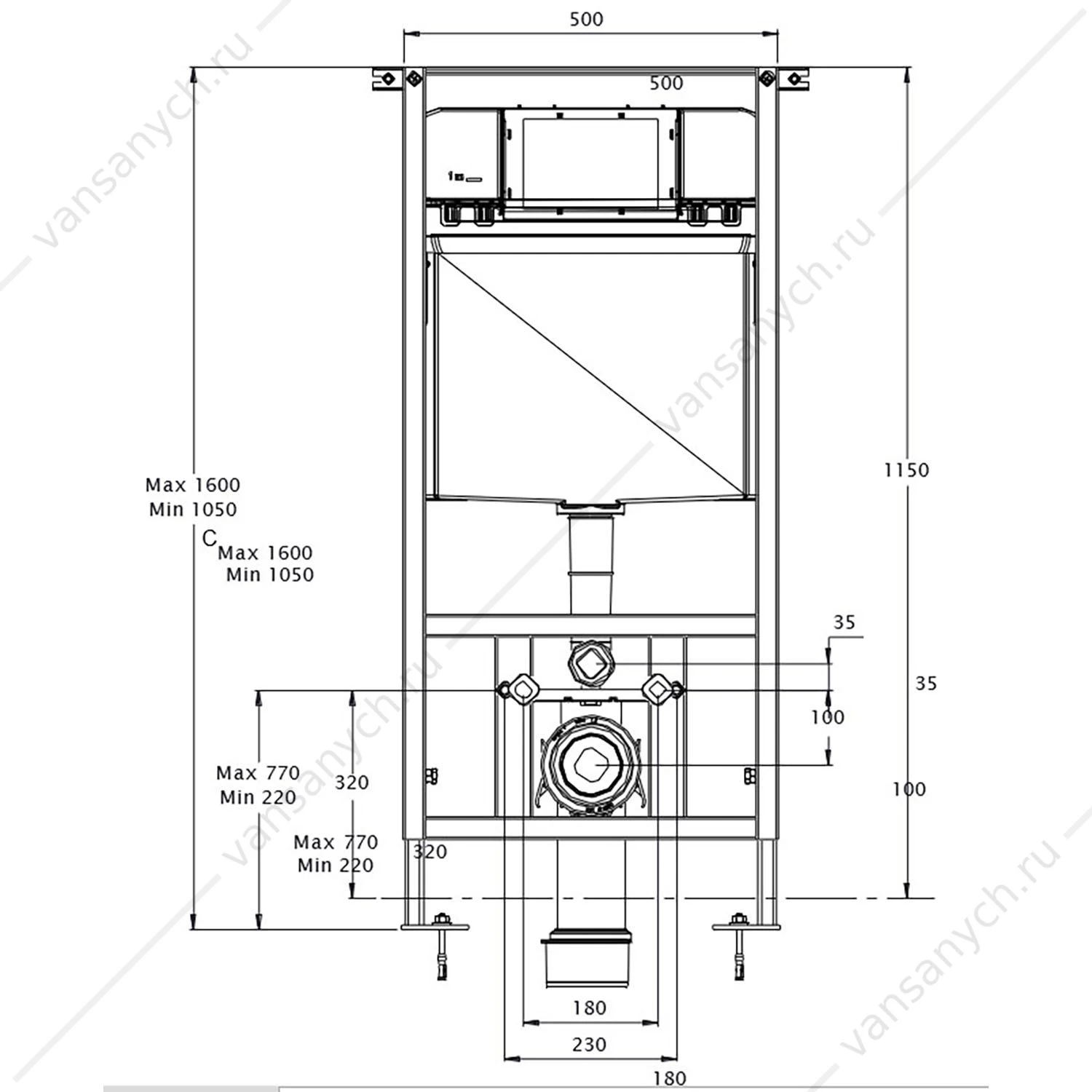 Инсталляция для унитаза Azario  3/6л. AZ-8010-1000