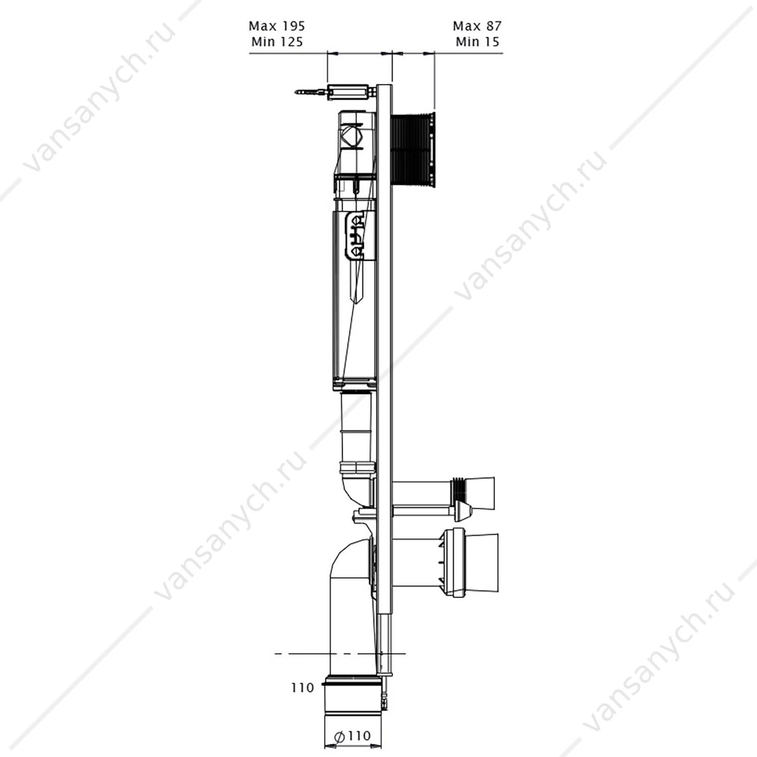 Инсталляция для унитаза Azario  3/6л. AZ-8010-1000