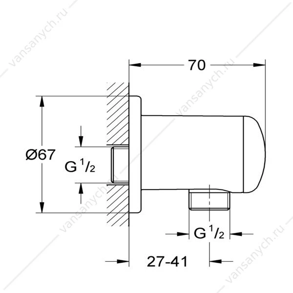 GROHE. Подключение для душевого шланга Relexa, 28671000