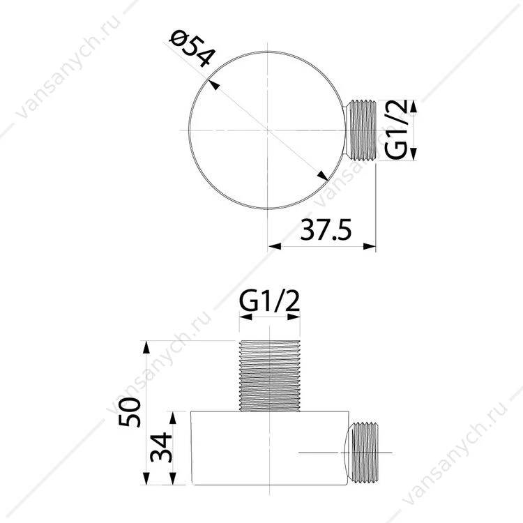 Выход для шланга без держателя, IDDIS, 002SB00i62