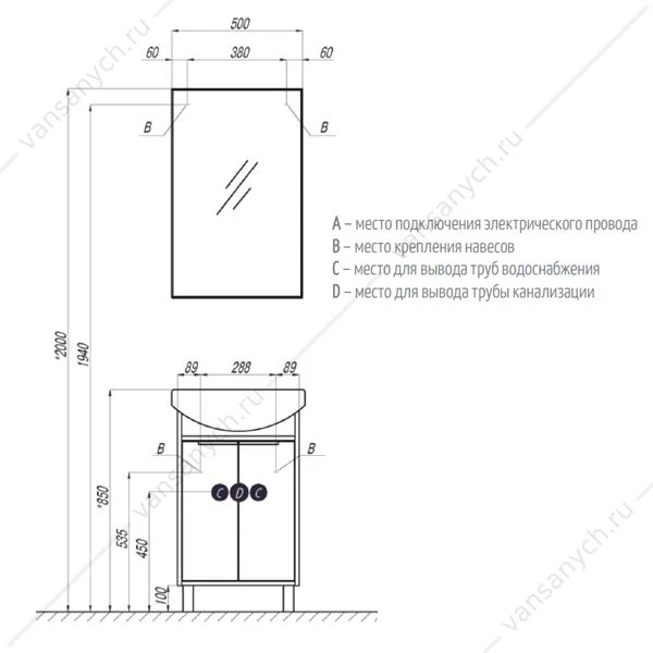Зеркало Рико 50 1A216302RI010