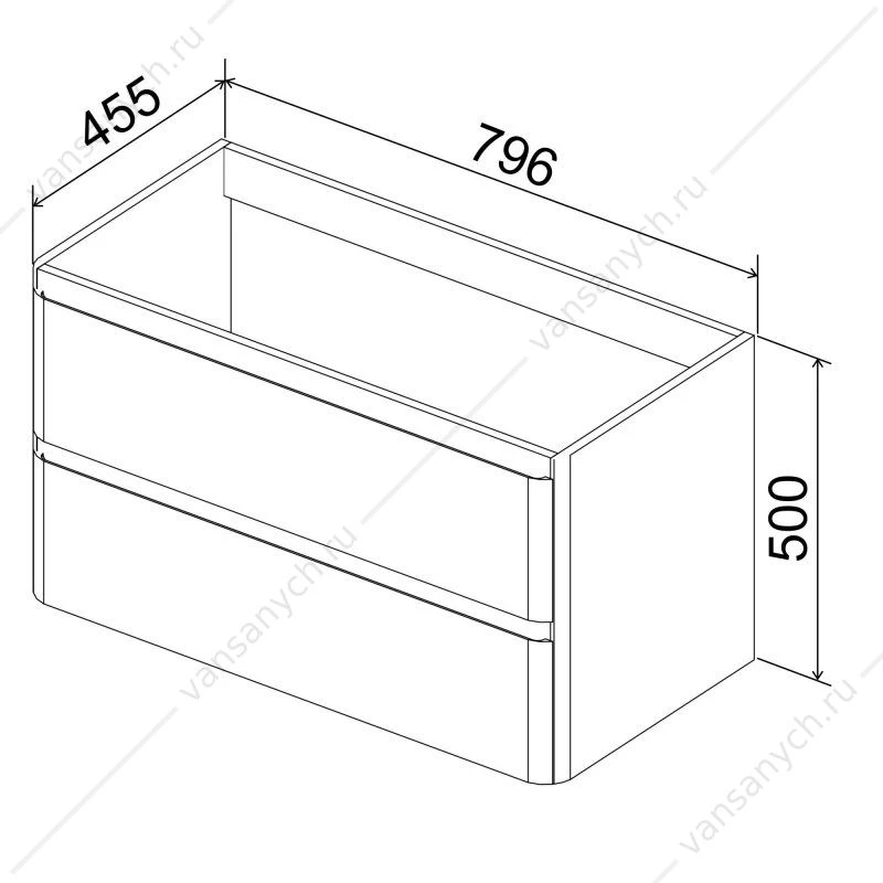 Тумба под раковину 80см BelBagno ALBANO, Bianco Lucido, ALBANO-800-2C-SO-BL
