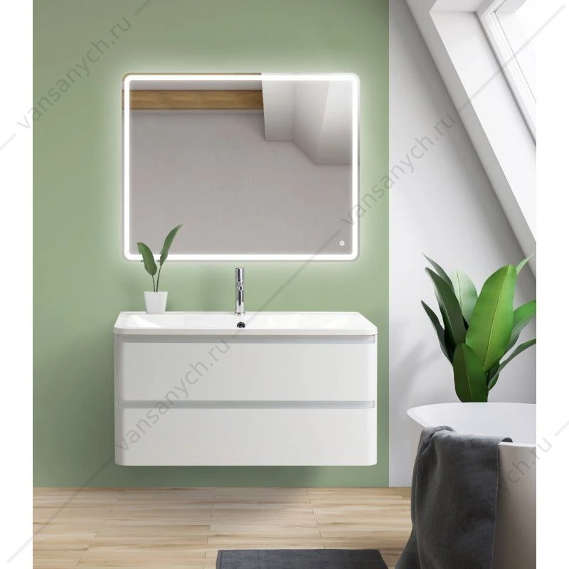 Тумба под раковину 90см BelBagno ALBANO, Bianco Lucido, ALBANO-900-2C-SO-BL
