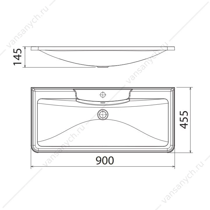 Раковина из литьевого мрамора 90см BelBagno, белый, BB900/455-LV-MR-ALR