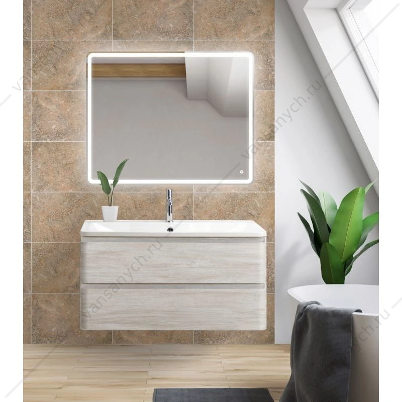 Тумба под раковину 100см BelBagno ALBANO, Rovere Vintage Bianco, ALBANO-1000-2C-SO-RVB