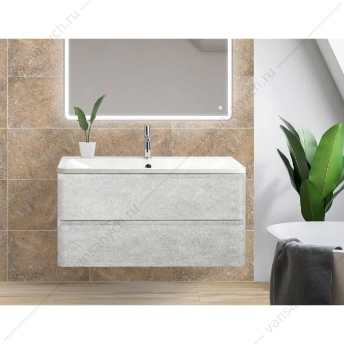 Тумба под раковину 100см BelBagno ALBANO, Cemento Verona Grigio, ALBANO-1000-2C-SO-CVG