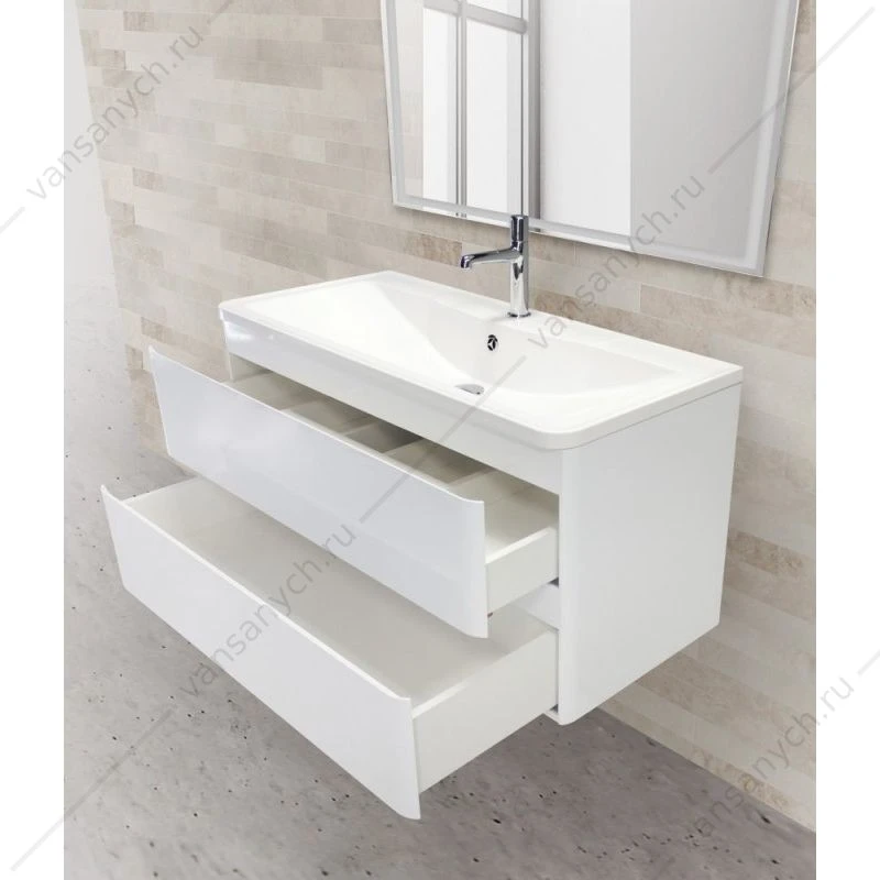 Раковина из литьевого мрамора 100см BelBagno, белый, BB1000/455-LV-MR-ALR
