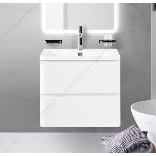 Тумба под раковину 60см BelBagno ALBANO, Bianco Lucido, ALBANO-600-2C-SO-BL