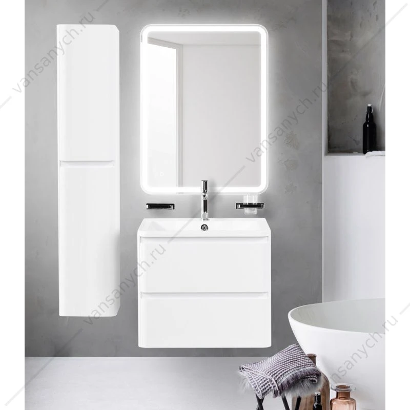 Тумба под раковину 60см BelBagno ALBANO, Bianco Lucido, ALBANO-600-2C-SO-BL