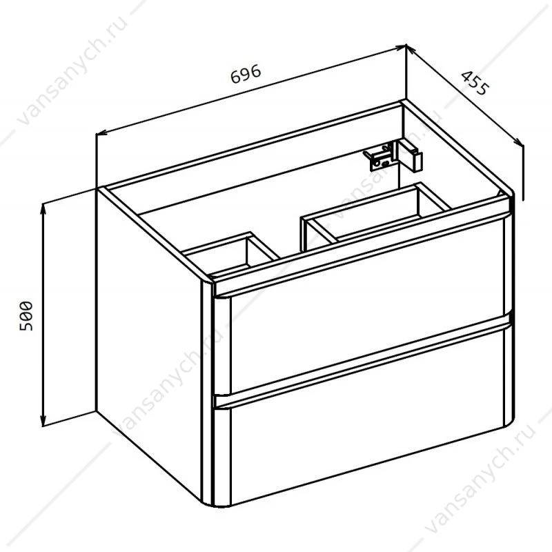 Тумба под раковину 70см BelBagno ALBANO, Bianco Lucido, ALBANO-700-2C-SO-BL