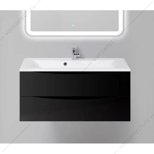 Тумба под раковину 100см BelBagno MARINO, Nero Lucido, MARINO-1000-2C-SO-NL-P